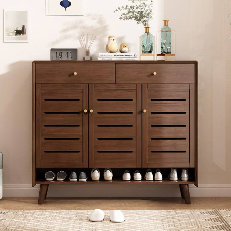 Rak Dengan Tempat Duduk Bisa Dikirim Ke [ Luwu ] Lemari sepatu kayu minimalis | Furniture penyimpana