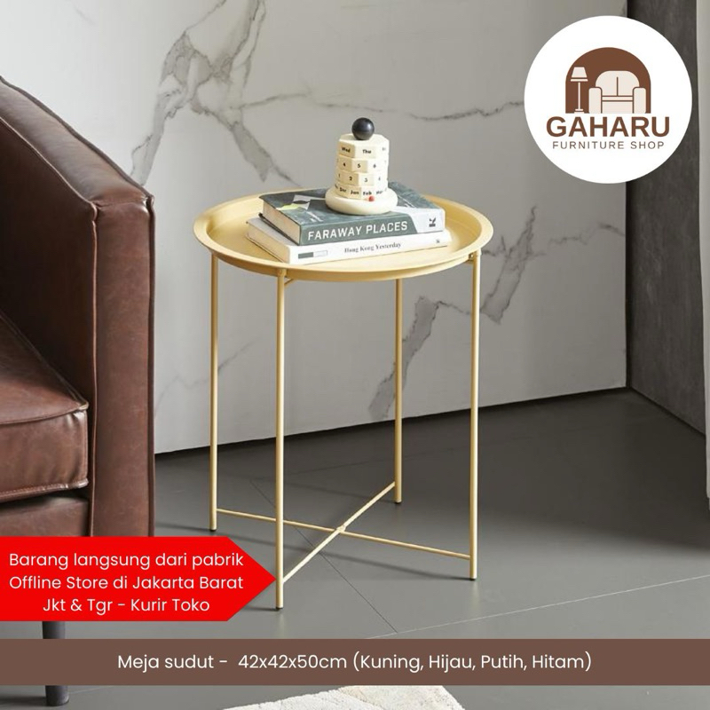 Meja Sudut Bundar/Meja Kopi Minimalis/ Meja Teras