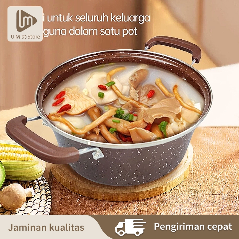 Panci Sop Enamel Wajan Panci Sup Panci Sop Anti Lengket Ukuran 24CM