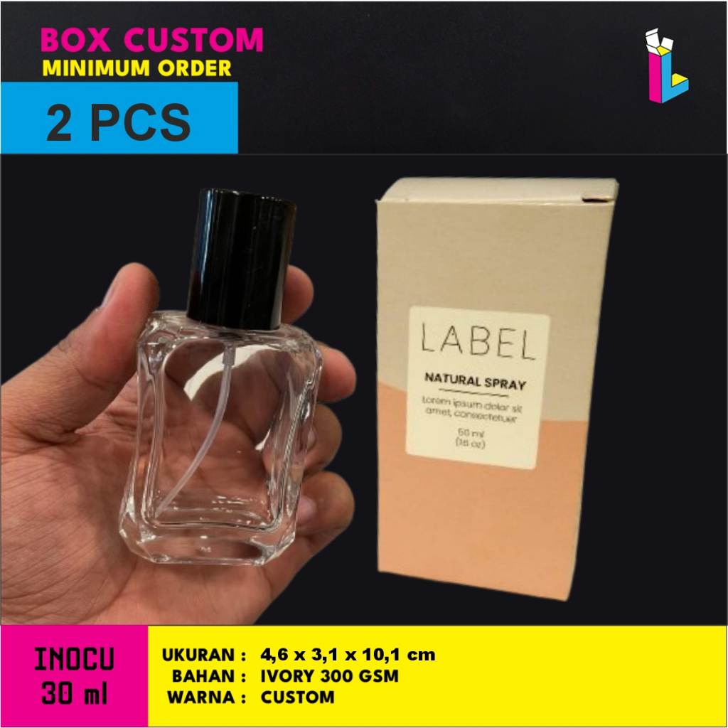 

Dus Kemasan / Box Parfum Inocuu 30ml Custom Desain Full Print