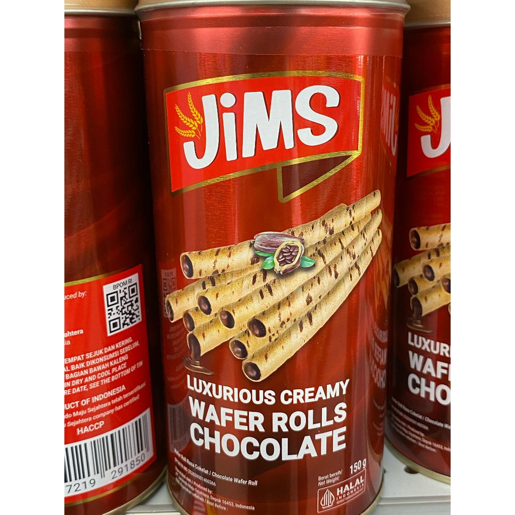 

Wafer roll chocolate jims kaleng 150 g