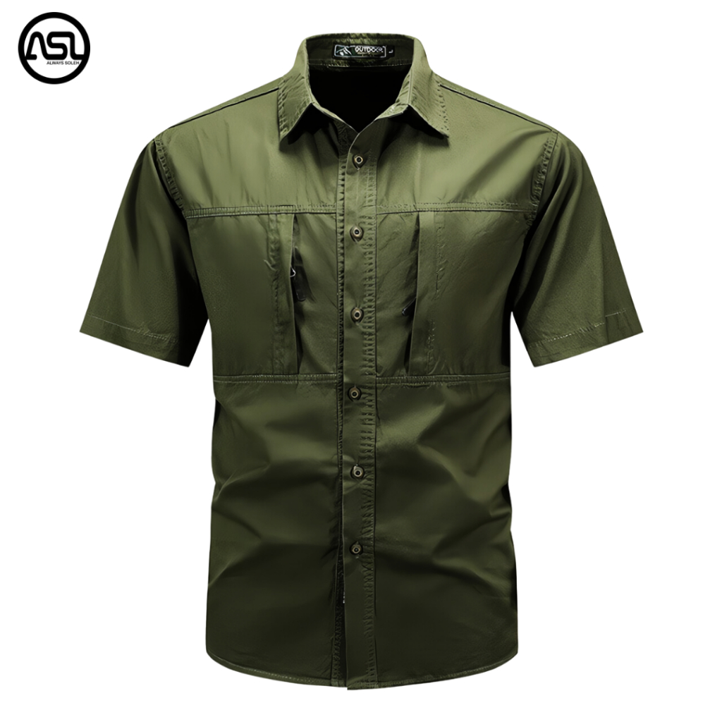 Kemeja Tactical Hijau Army / Kemeja Tactical Pria / Kemeja Pria / Kemeja / Kemeja Tactical Lengan Pe