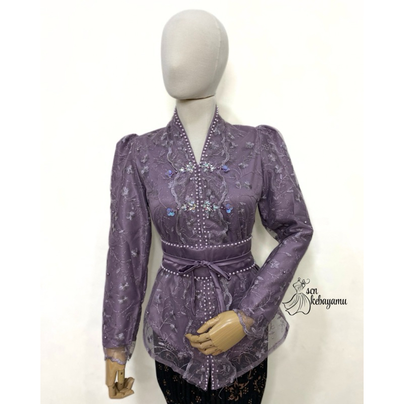Kebaya kartini tile lengan puff (Free obi belt)