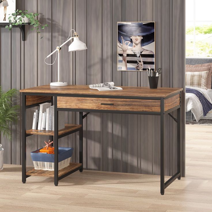 Set Meja Kerja Besi Kayu Jati Scandinavian Minimalis Bisa Dikirim Ke [ Pekalongan ] Meja Kerja Besi 