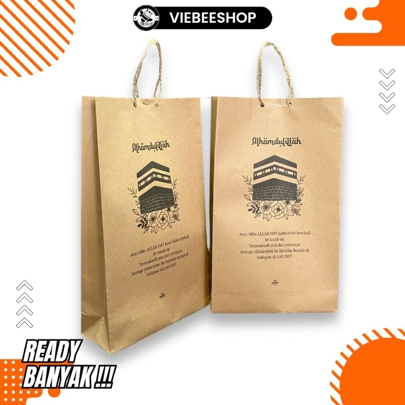 

PAPER BAG SOUVENIR HAJI UMROH MUAT SEGALA MACAM SOUVENIR TERMURAH READY SIAP KIRIM -+25x5x15