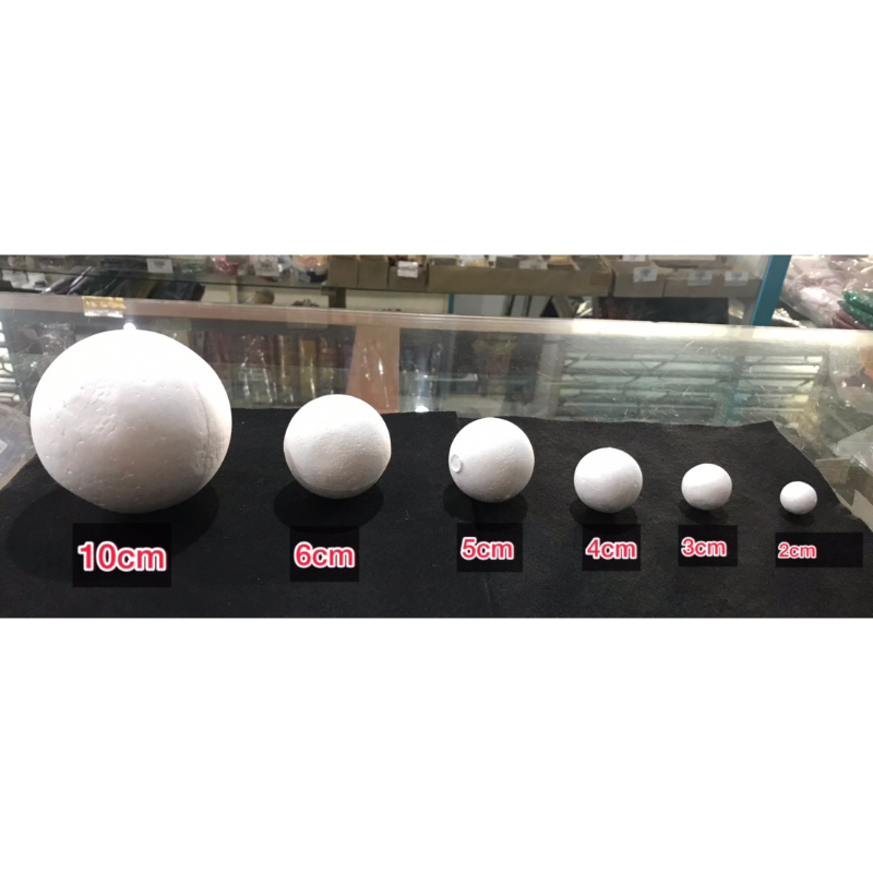 Jual Bola-Bola Gabus styrofoam / Bola Gabus ready ukuran 10cm, 6cm, 5cm, 4cm, 3cm, 2cm