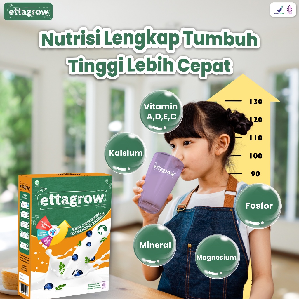 

ETTAGROW - Susu Kambing Herbal Bantu Tumbuh Kembang Anak