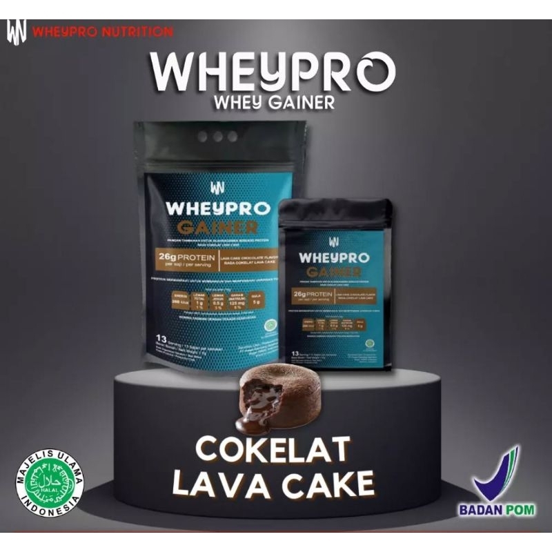 WHEYPRO Gainer lava cake  2.2lb/1kg: Suplemen Penambah Berat Badan & Massa Otot, Rasa lava cake , Pr