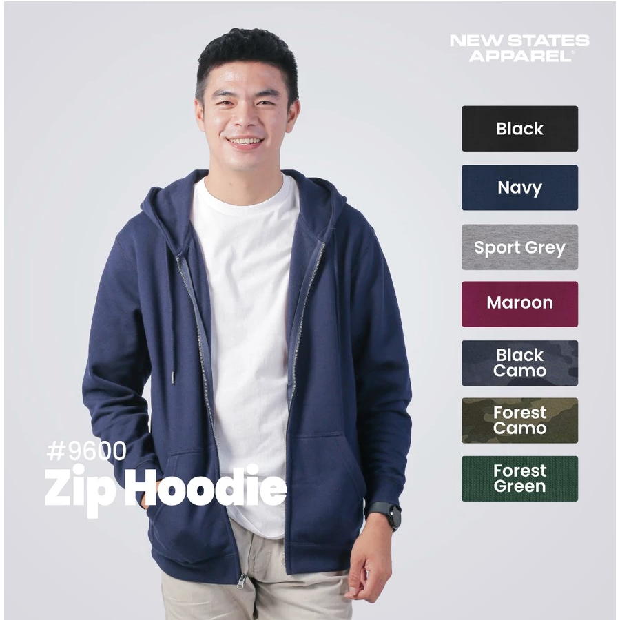 Jaket Polos Zip Hoodie New States Apparel 9600