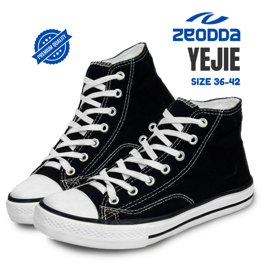 Zeodda Yejie Sepatu Kanvas Hitam dan Putih Premium 1012