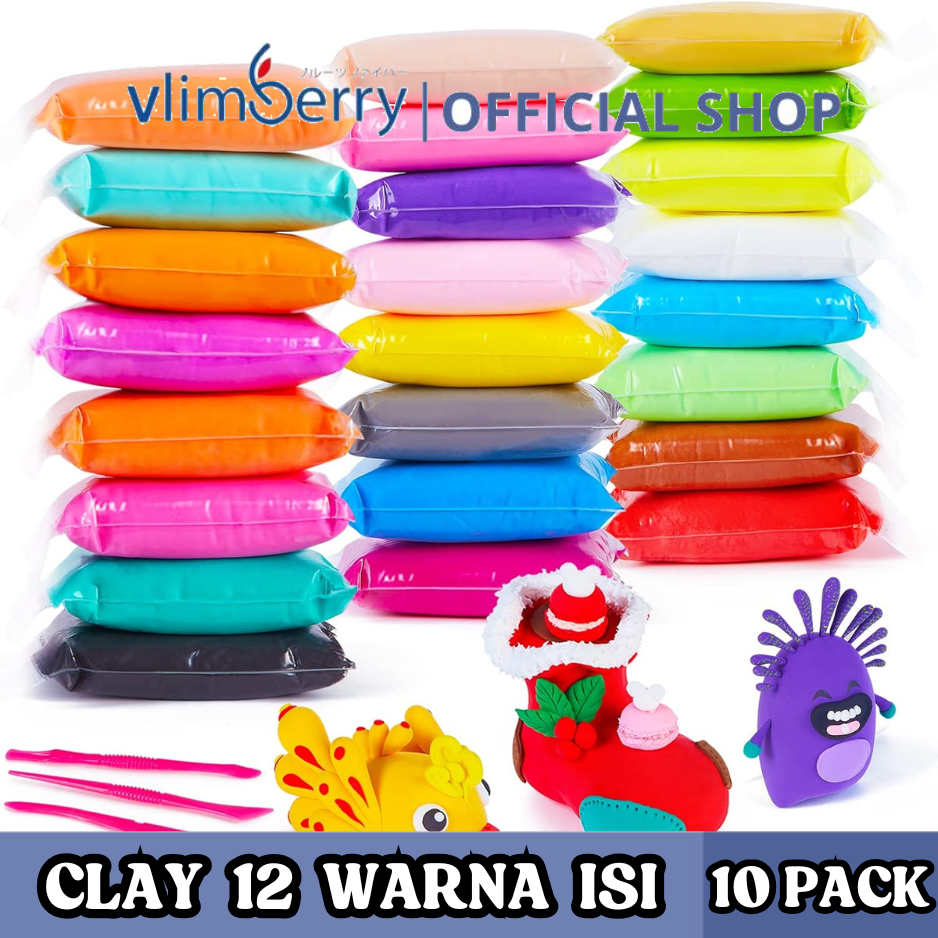 (PAKET 10 SET) VLIM Clay Mainan Anak Edukasi Slime Clay Dough Colour Play