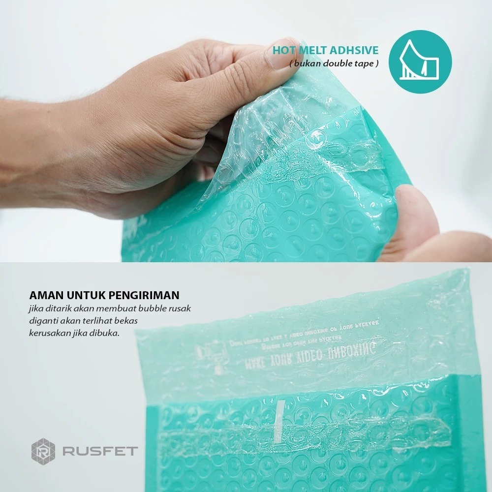 

RUSFET Amplop Bubble Mailer, Rusfet Mailer Hijau Tosca Wrap Envelope