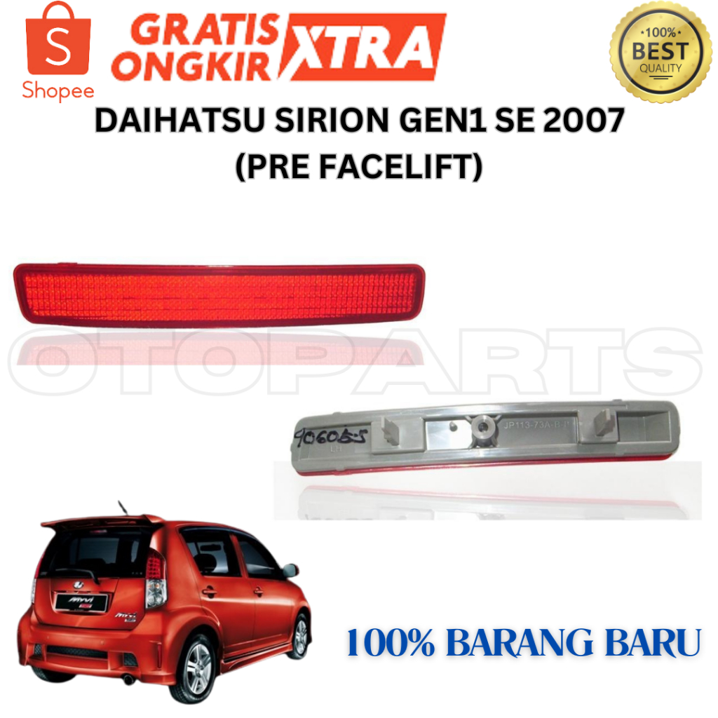 REFLEKTOR BUMPER MATA KUCING BEMPER BELAKANG SIRION SE MYVI 2007 2008 PRE FACELIFT