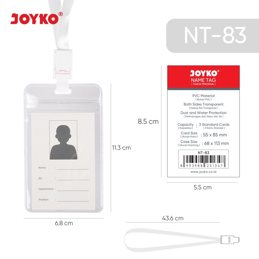 

NAME TAG ( TANDA PENGENAL ) JOYKO NT-83