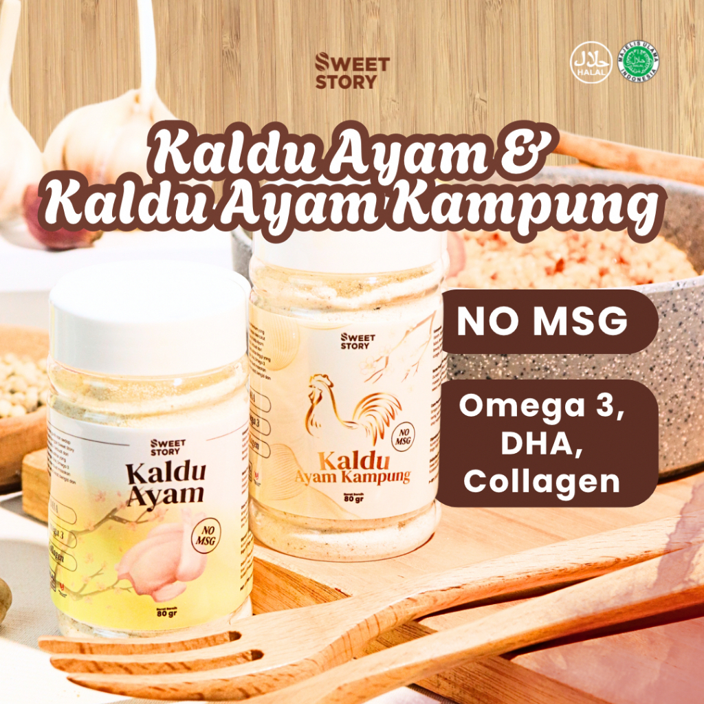 

Sweet Story Kaldu Ayam dan Ayam Kampung No Msg 80gr Dengan DHA, Omega 3, dan Kolagen 100% Organik