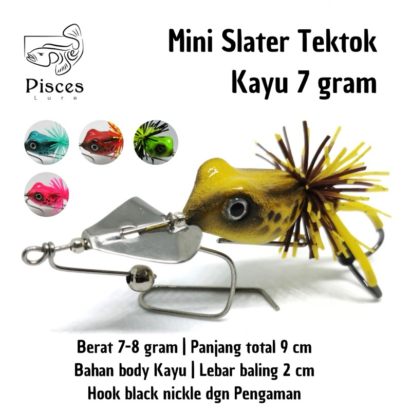 Buzzbait Mini Slater Tektok 7 gram Propeler Berisik Umpan Casting Gabus Snakehead