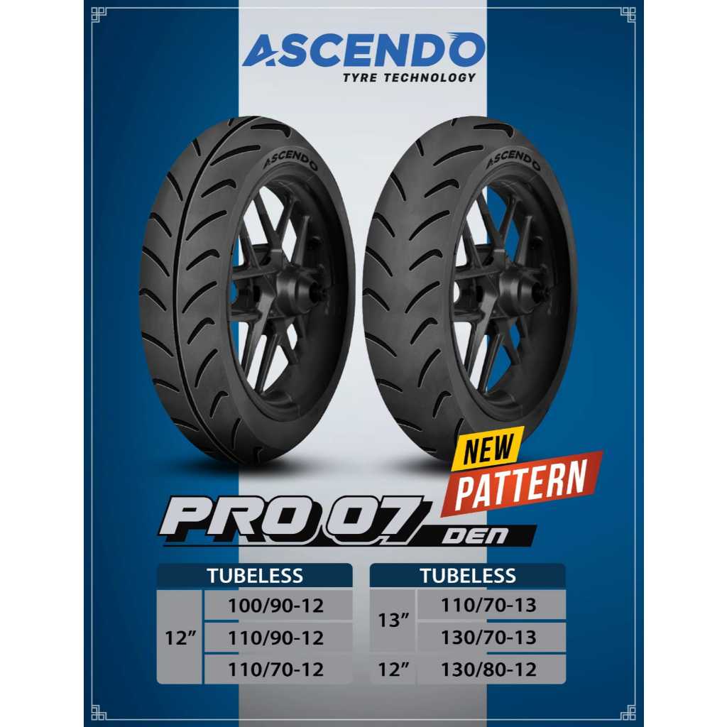 Ban Motor Ring 12 Ban Motor ASCENDO PRO 07 100/90-12 110/90-12 Ban Motor Ring 12 Ban Tubeless Ban Mo
