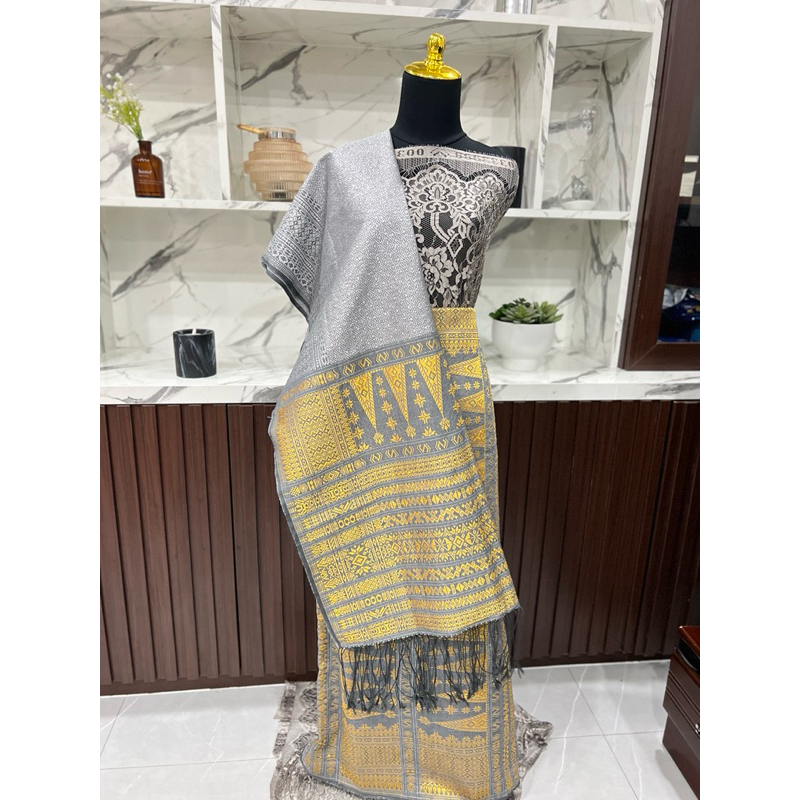 Tumtuman Pengantin Kristal Silver Gold Songket Batak