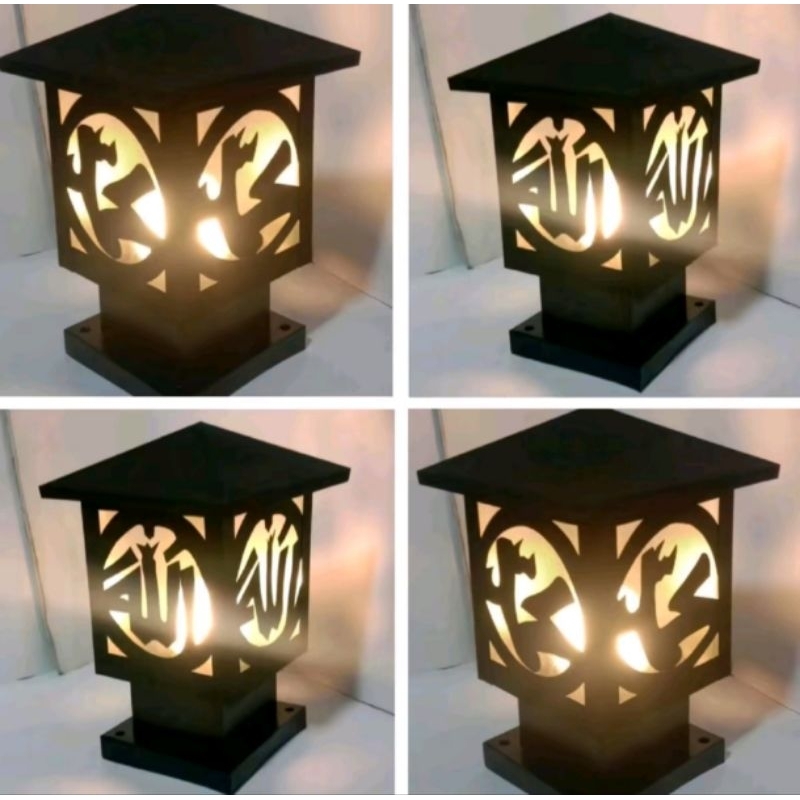 Lampu Hias Pilar Pagar Lafadz Allah dan Muhammad Minimalis Outdoor - Kabel