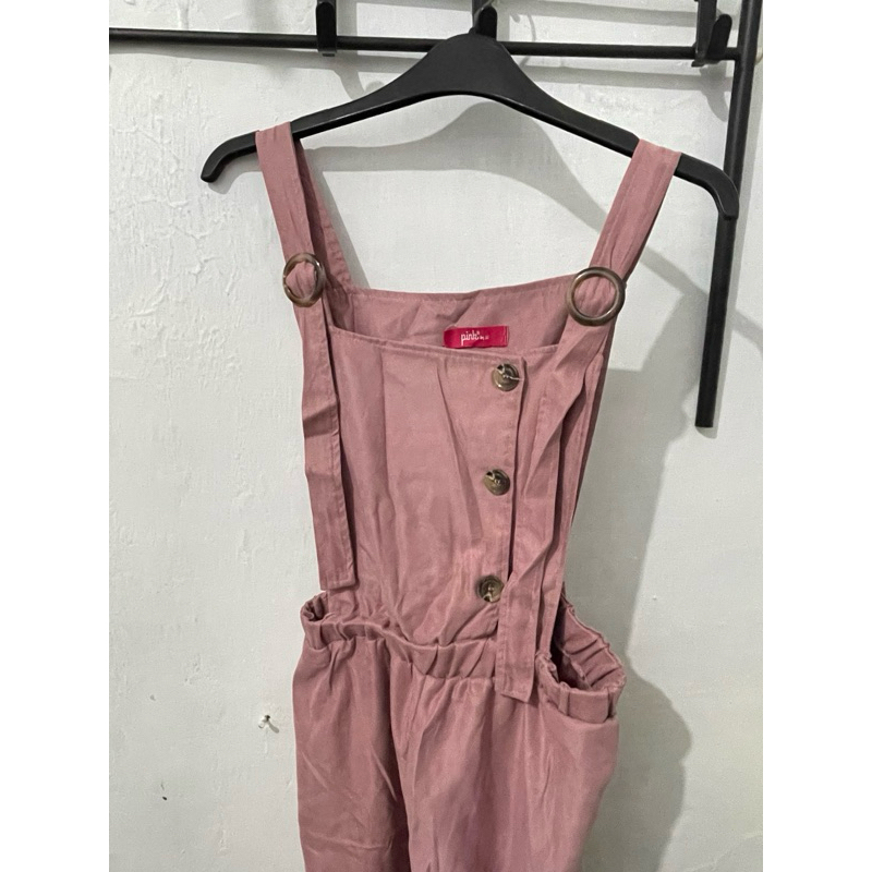 baju kodok overall pink jj jeans