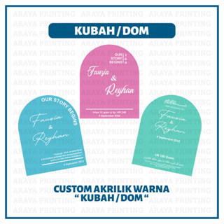 Mahar Kubah Dekorasi Mahar Akrilik Custom Huruf Timbul Akrilik Warna Brush Kubah Dome Cutting Nama C