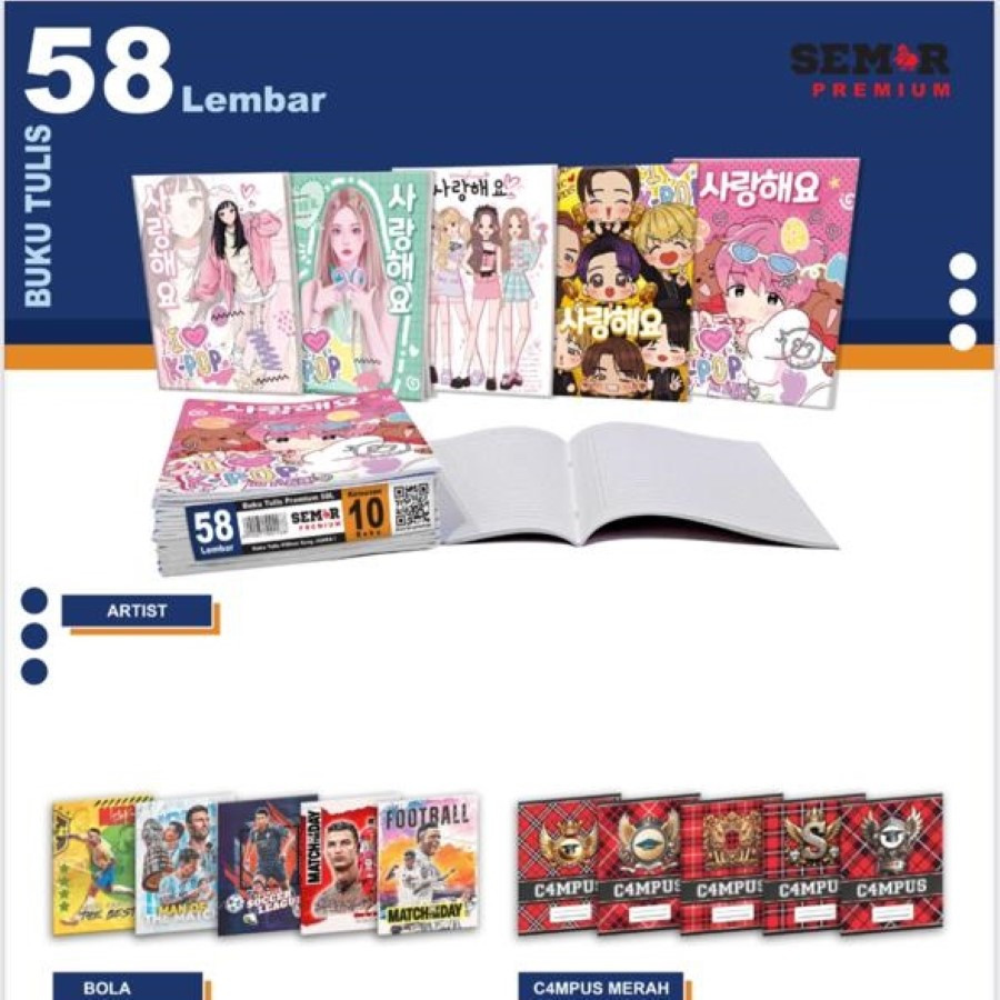 

[1PAK/10BUKU] SEMAR BUKU TULIS 58 PREMIUM COVER TEBAL
