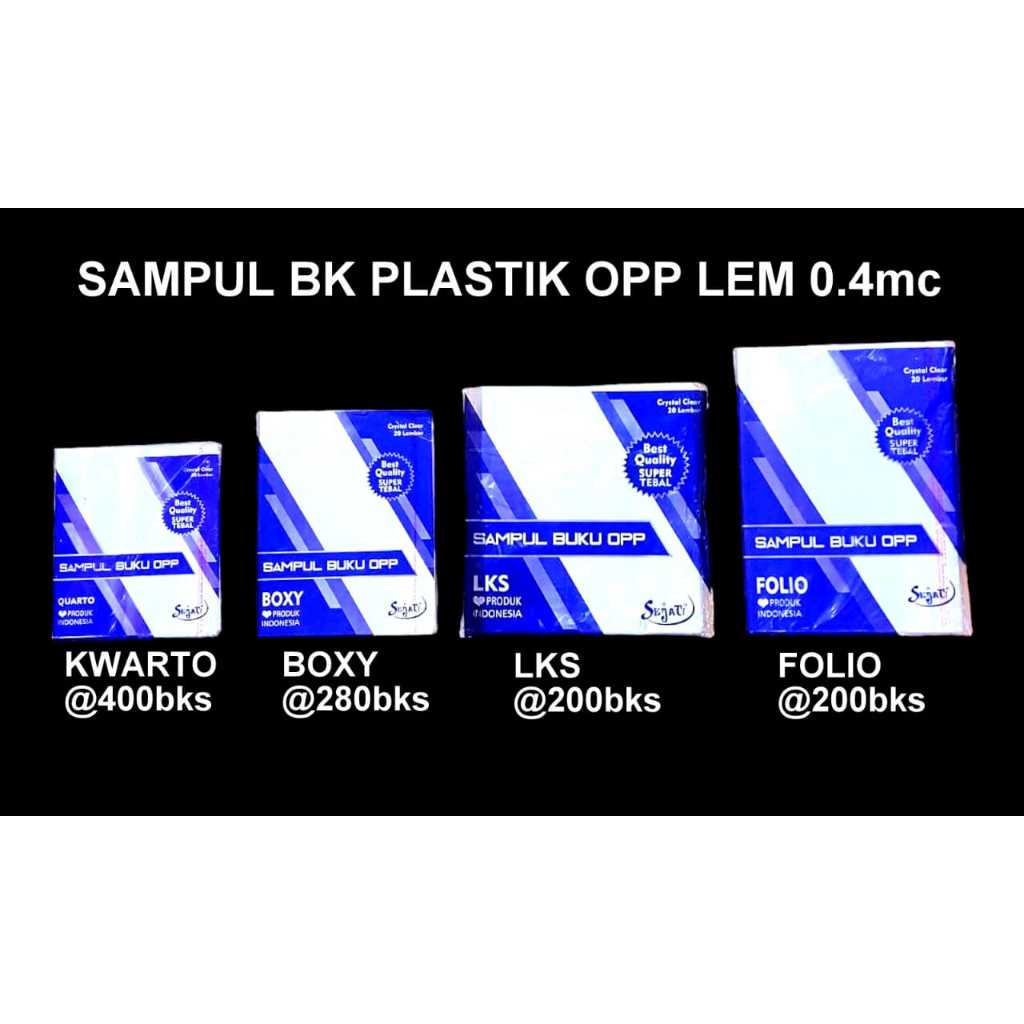 

Sampul Buku Tulis Plastik Lem OPP Murah ada ukuran Kuarto,Boxy, LKS ,Folio