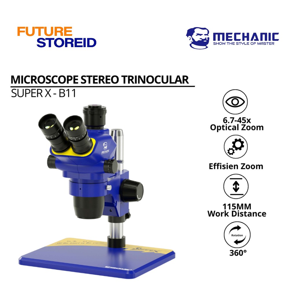 MECHANIC SUPER X-B11 MICROSCOPE STEREO TRINOCULAR ORIGINAL