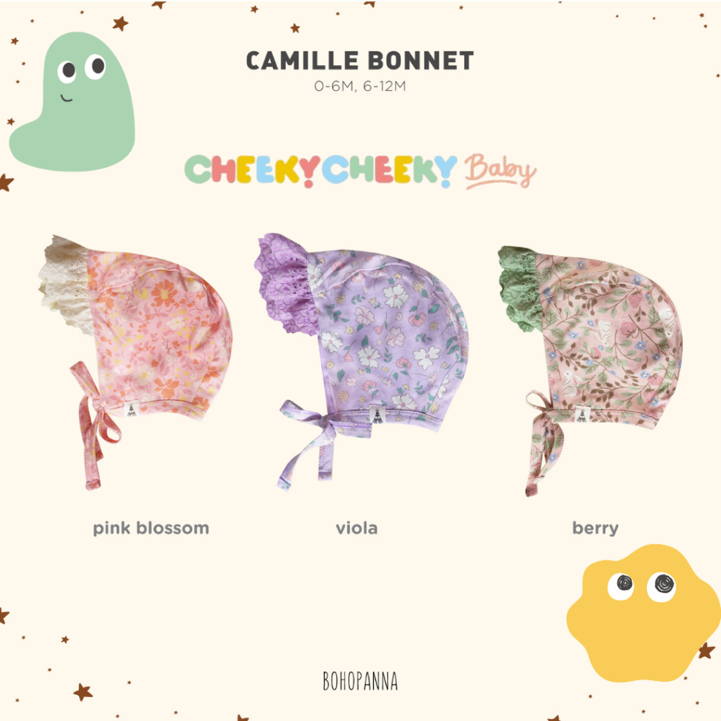 Bohopanna Bonnet Ruffle & Camille Bonnet / Topi Bayi