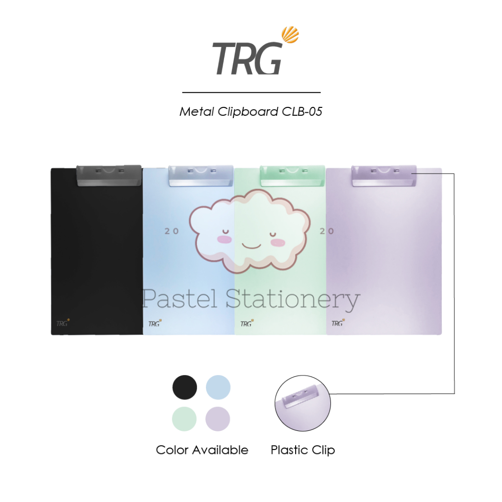 

TRG Metal Clipboard Pastel Color F4 CLB-05 - Papan Dada Besi Jalan Ujian Clip Board Folio TRG
