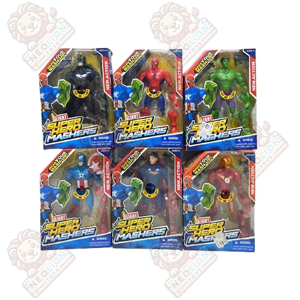 Mainan Anak Figure Superhero Heroes Mashers Mash Up No Light 9850