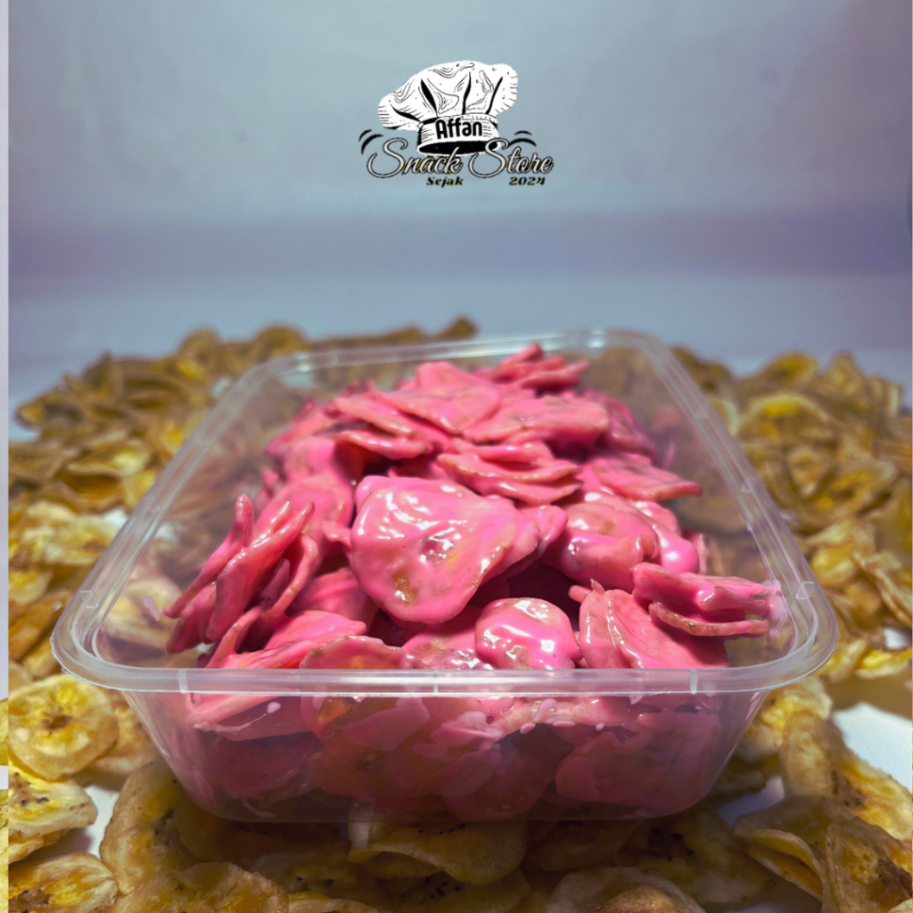 

Keripik Pisang Lumer Rasa Stroberi 200 Gram