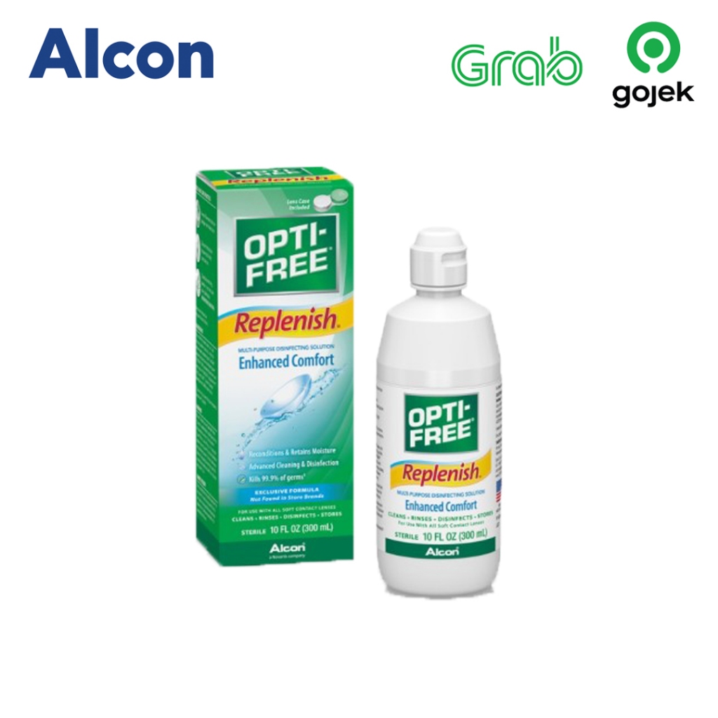Lensza | Cairan Softlens OptiFree Replenish 300ml | Pembersih Soflen Opti Free Replenish by Alcon