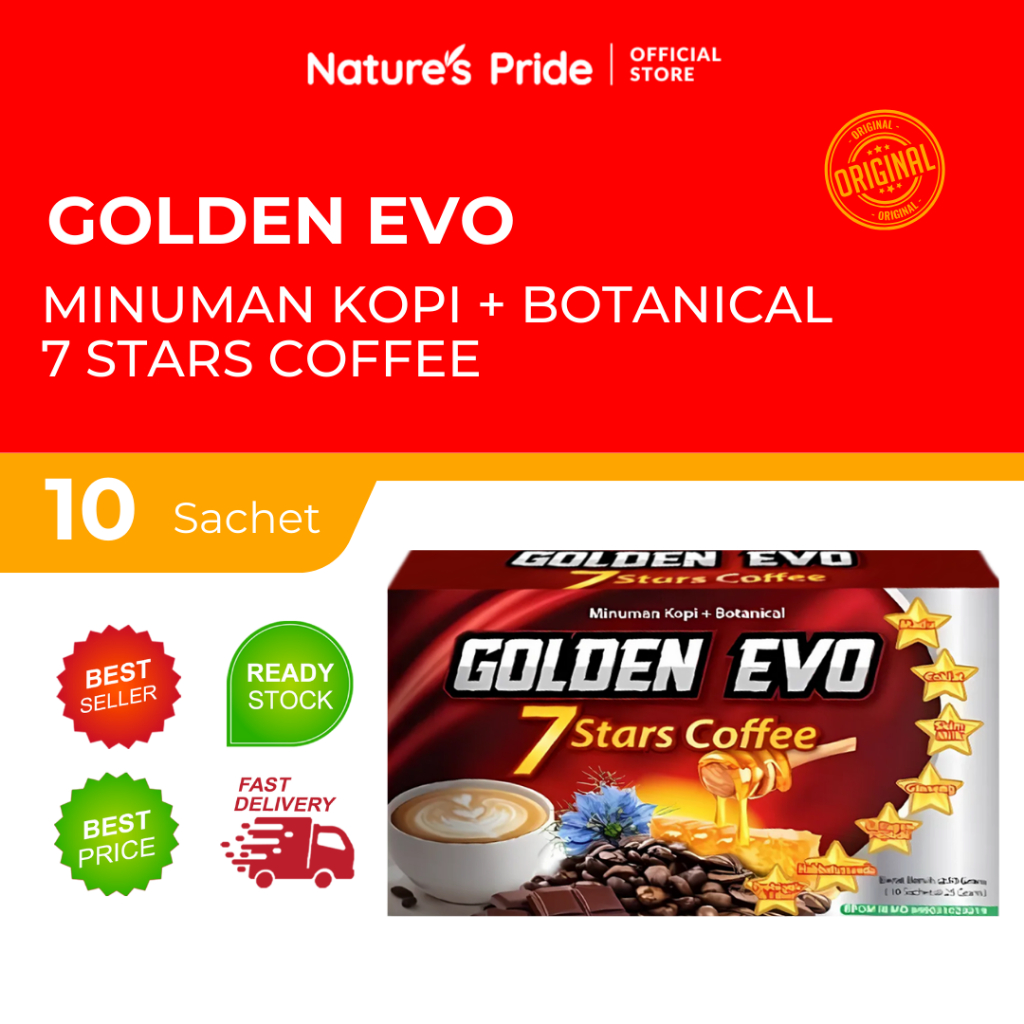 

GOLDEN EVO 7 STARS COFFEE - MINUMAN KOPI & BOTANICAL