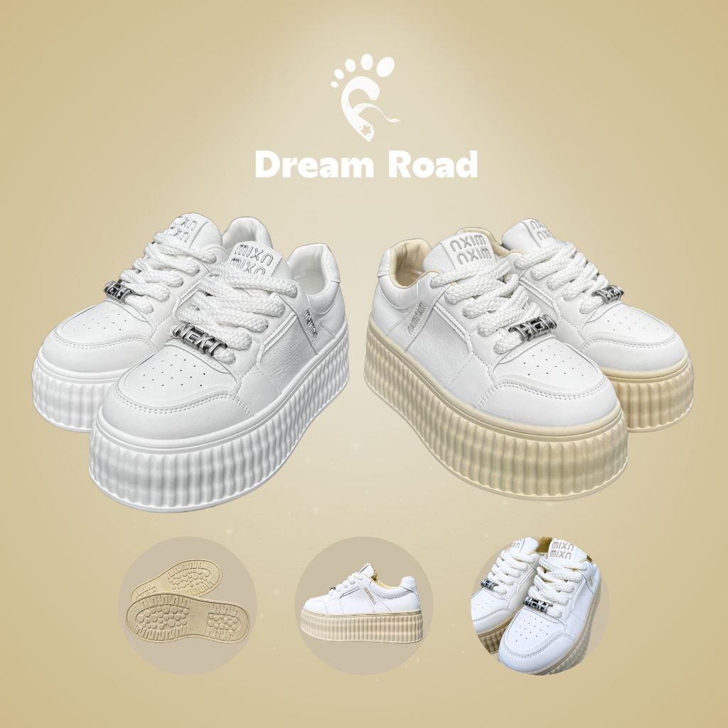 Bellezza Sepatu Sneakers Wanita Motif Next dengan tinggi sole 4 cm, anti slip dan ringan, Warna Puti
