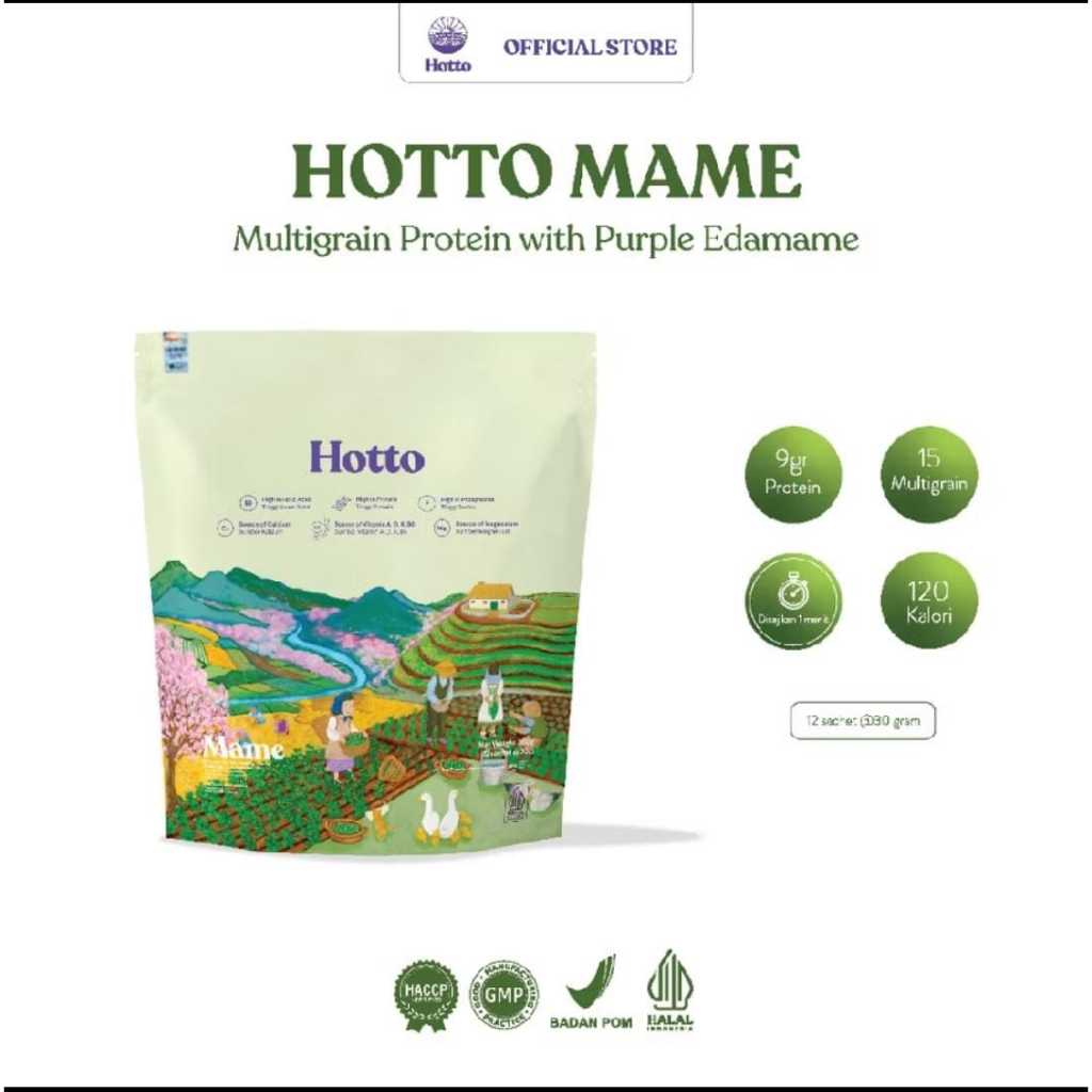 

Paket Hotto Mame Edamame 2 Pouch Multigrain Protein