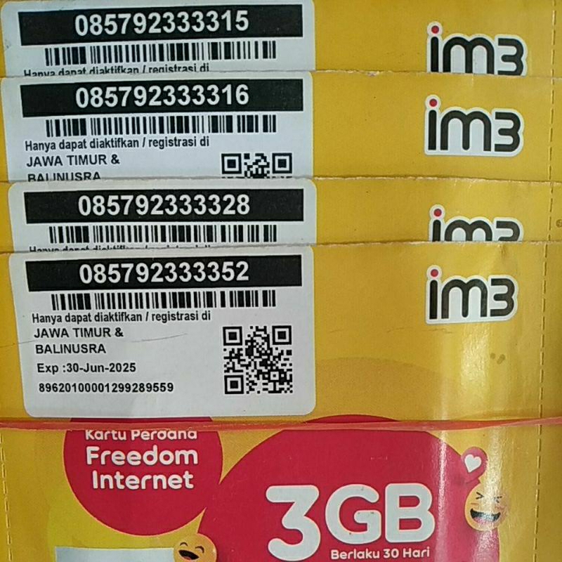 nomor cantik indosat kwartet 3333xx