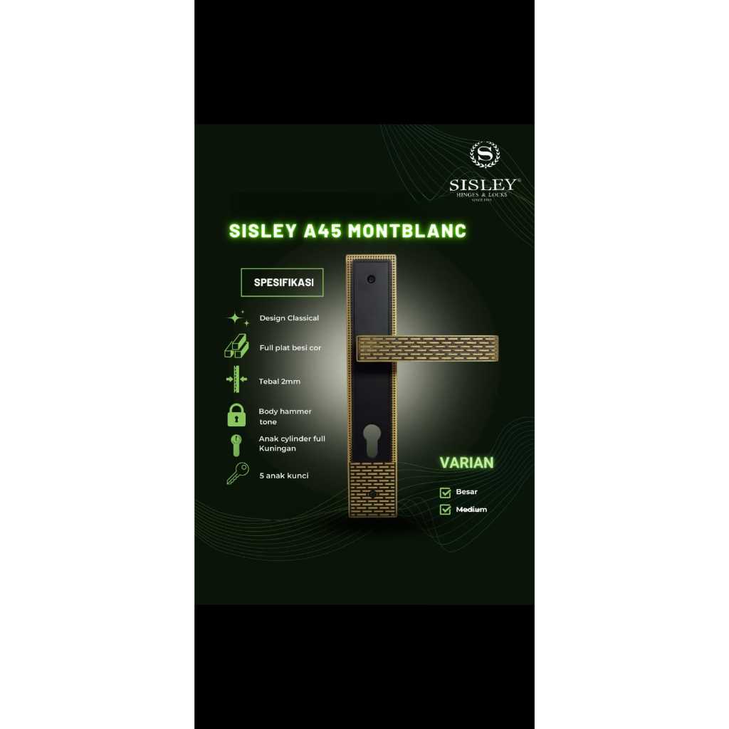 KUNCI PINTU BESAR/HANDLE/GAGANG PINTU MINIMALIS SUPER PREMIUM SISLEY