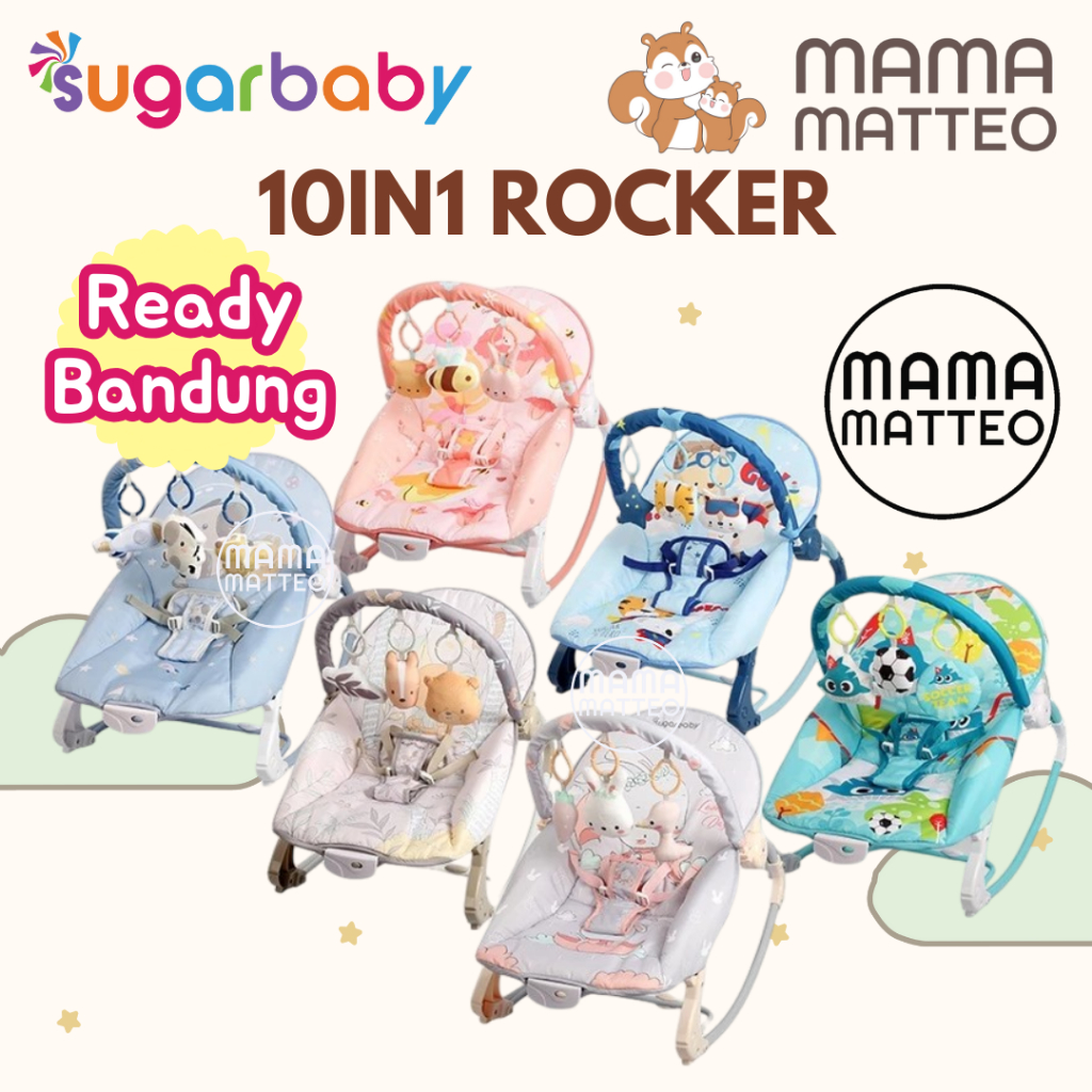 SUGARBABY 10in1 Premium Rocker / Ayunan Kursi Goyang Bouncer Bayi / SUGAR BABY BANDUNG