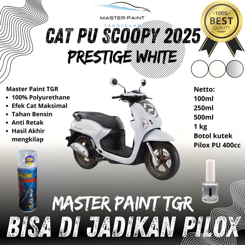 ( BISA DIJADIKAN PILOX ) CAT PU PUTIH SCOOPY PRESTIGE 2025 ORIGINAL | CAT PUTIH SCOOPY PRESTIGE 2025