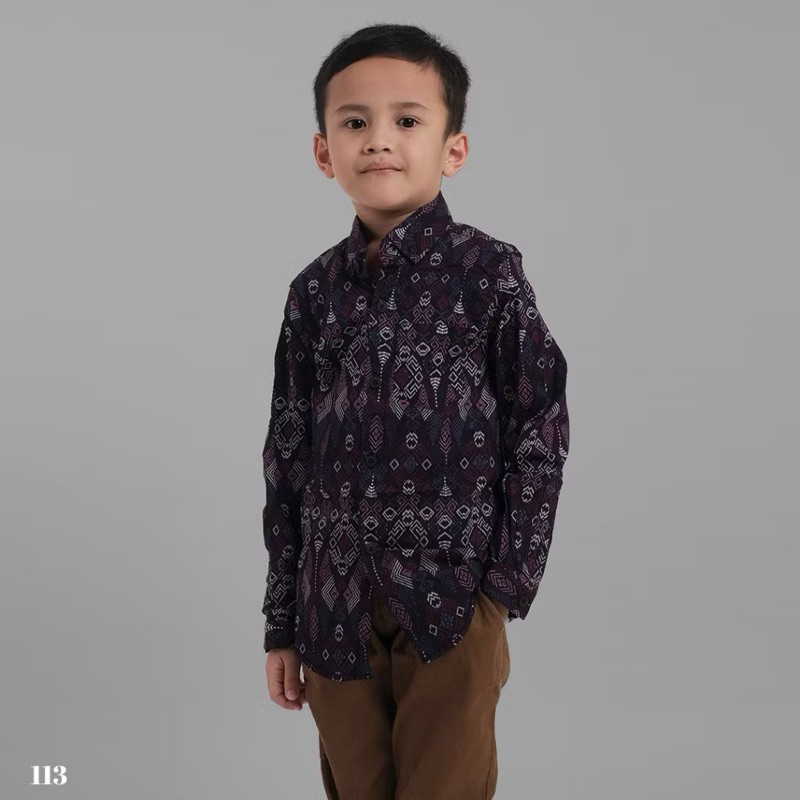 allsa.me Kemeja Batik Songket Anak Laki laki Premium – Batik Songket Stretch Anak Lengan Panjang