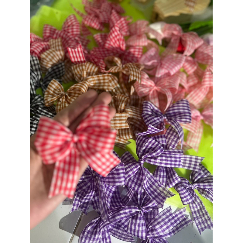 

Orlin - isi 10pc pita kado / pita hampers kotak kotak lebar pita 2.5cm