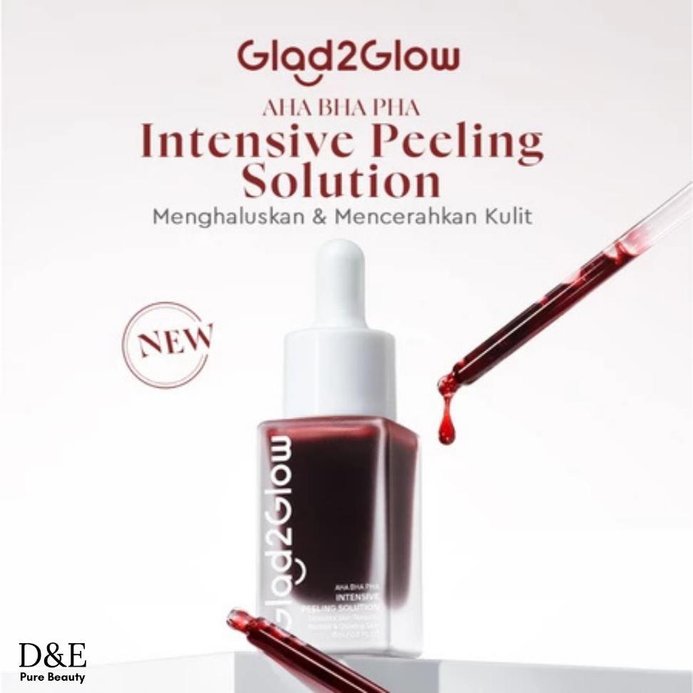 Glad2Glow Peeling Solution 15mI AHA BHA PHA INTENSIVE Wajah Mencerahkan Serum | D&E Pure Beauty