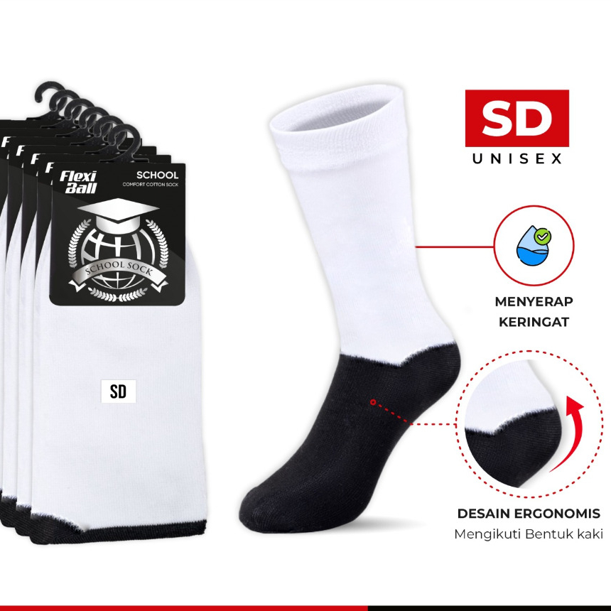 Kaos Kaki Anak Sekolah SD SMP SMA Katun 1 Lusin / Kaos Kaki Sekolah Panjang 12 Pasang / Kaos Kaki Se