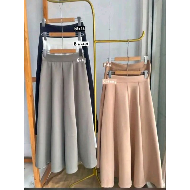 Audy Skirt Korean Loose Maxi Skirt /Rok Payung  Korean style  A line skirt Korean style
