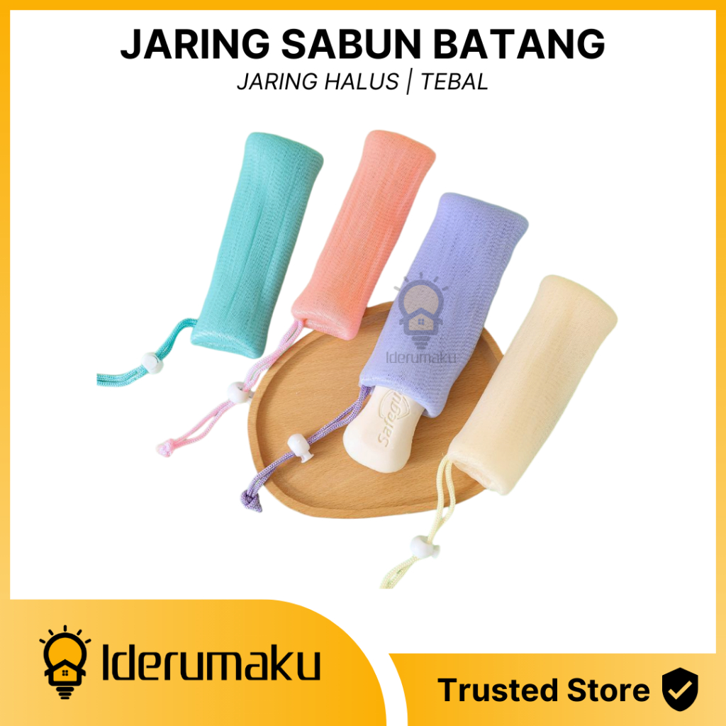Jaring Sabun Batang Tebal Warna Spons Jaring Sabun Mandi Kantong Sabun