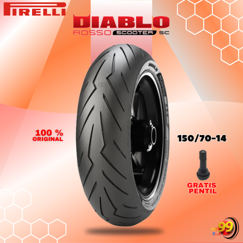 PIRELLI DIABLO ROSSO SCOOTER 150/70 Ring 14 Tubeless
