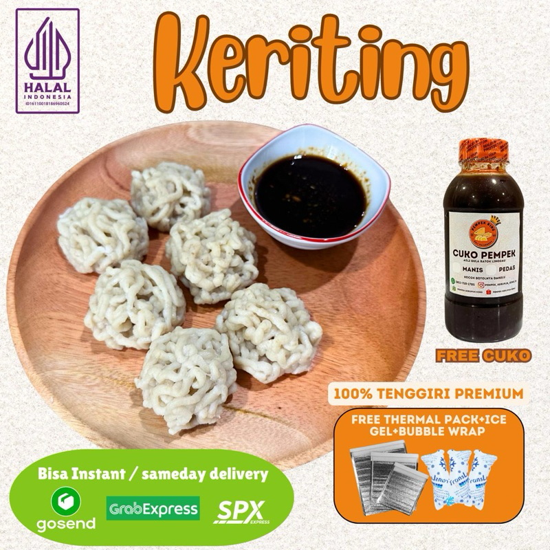 

[Halal] Pempek King Keriting isi 5/10 pc Mpek Mpek Palembang Paket Frozen Beku FREE PACKING - Pempek Keju King
