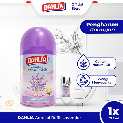 Dahlia Air Freshener Automatic Refill Lavender Isi 1 (225ml) - Pengharum Ruangan Otomatis, Wangi Lav