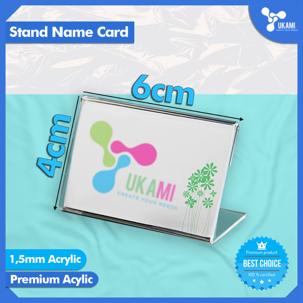 

UKAMI - Acrylic Stand Kartu Nama Meja - Akrilik Label Stand Display 6cm x 4cm AC3